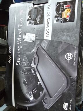 Steering Wheel Tray - Black Portable Car Tray